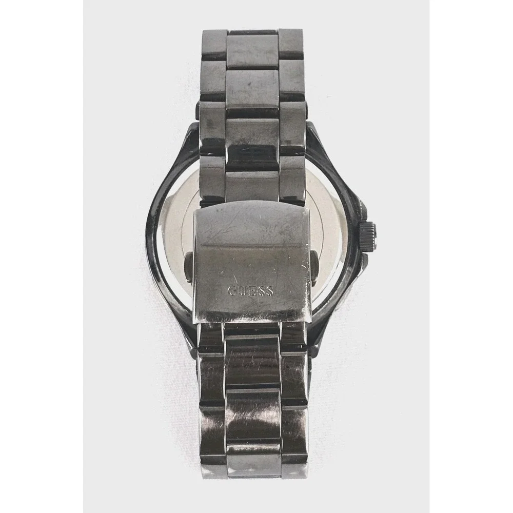 Guess‎ Mens U11511G Gunmetal Gray Chronograph Watch Glass Face 9 Broken Works